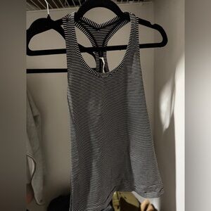 LULULEMON Black & White Stripe Racerback Tank